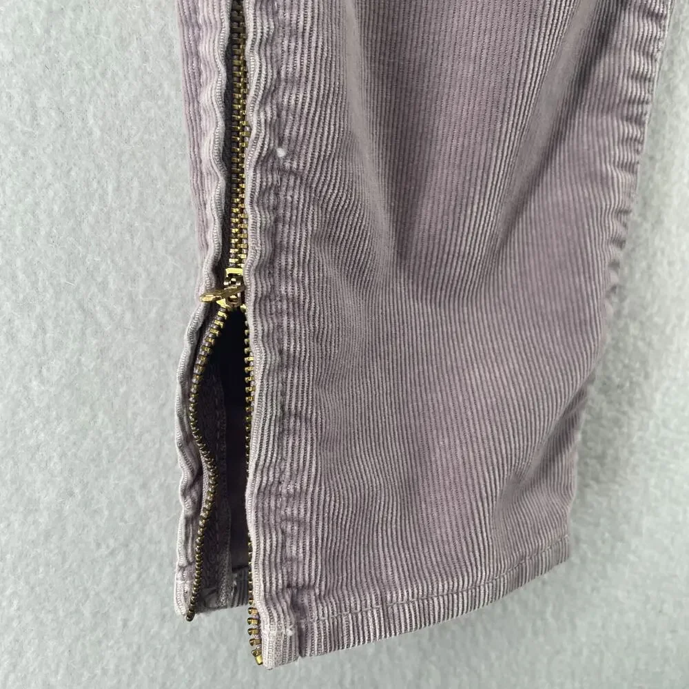 J.CREW Jeans Womens 28 Corduroy Toothpick Ankle Zip Skinny Cotton Stretch Purple